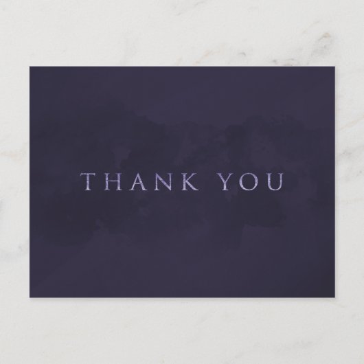 Carte Postale Fumé Plum Gris Chic Glam MERCI moderne (Devant)