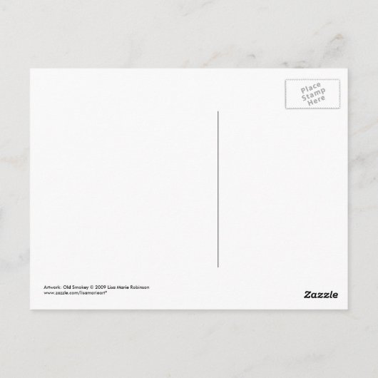 Carte Postale Fumé | Portrait de chat gris bleu vert teint (Dos)