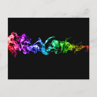 Carte Postale Fumée Abstraite colorée - Un arc en ciel dans l'ob
