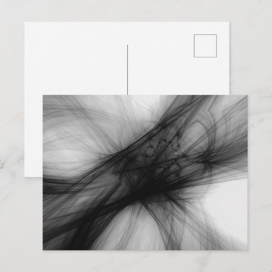 Carte Postale Fumée noire Abstraite - B&W (Devant / Derrière)