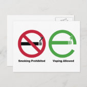Carte Postale Fumer interdit. Vapage autorisé (Devant / Derrière)