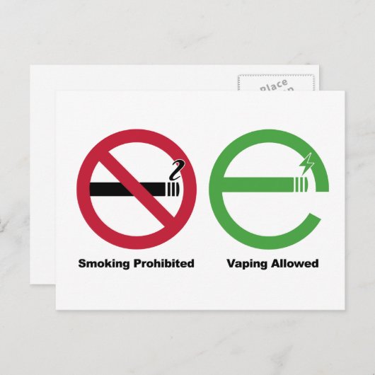 Carte Postale Fumer interdit. Vapage autorisé (Devant / Derrière)