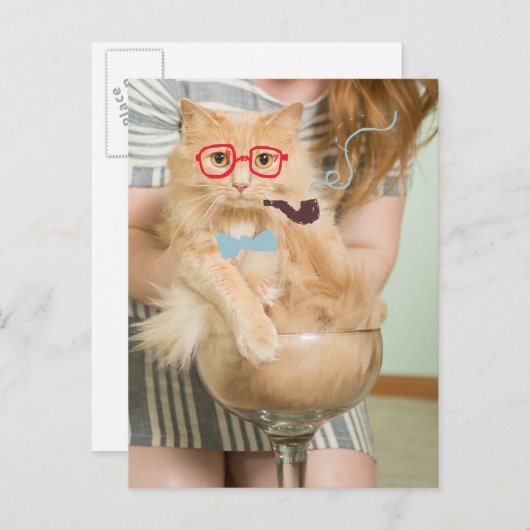 Carte Postale Fumer le chat (Devant / Derrière)