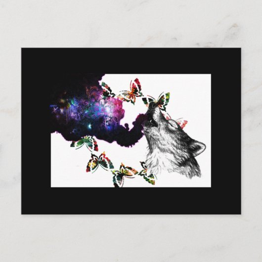 Carte Postale Fumer le papillon loup floral (Devant)