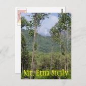 Carte Postale Fumer l'Etna à travers les arbres (Devant / Derrière)
