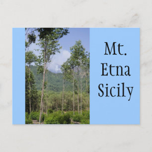 Carte Postale Fumer l'Etna à travers les arbres