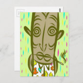 Carte Postale Fumer Tiki (Devant / Derrière)