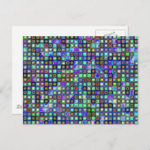 Carte Postale Fumer Vert Funky Rétro Carreaux de mosaïque Motif (Devant / Derrière)