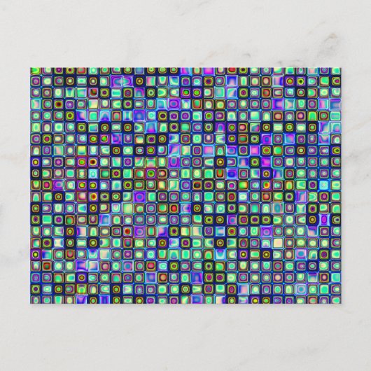 Carte Postale Fumer Vert Funky Rétro Carreaux de mosaïque Motif (Devant)
