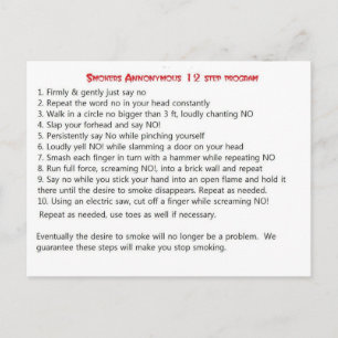 Carte Postale Fumeurs 12 étapes