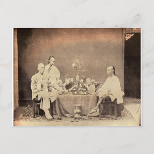 Carte Postale Fumeurs d'opium en Chine