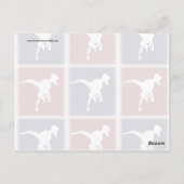 Carte Postale Fun Blue Red T Rex Dinosaur Carré Motif (Dos)