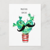 Carte Postale Fun Cactus Merci Mustache (Devant)