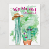 Carte Postale Fun Cactus We Moved Southwest Faire-part (Devant)