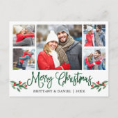 Carte Postale Fun Calligraphie Holly 5 Photo Couple Noël (Devant)