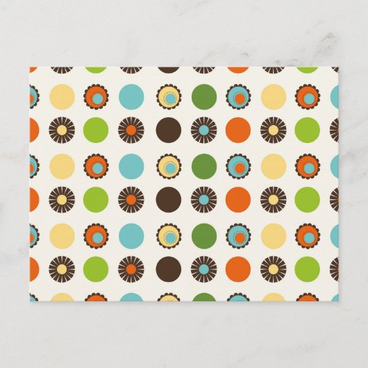 Carte Postale Fun Colorful Retro Boho Abstrait Motif (Devant)