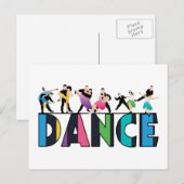 Carte Postale Fun & Colorful Striped Dancers Dance (Devant / Derrière)