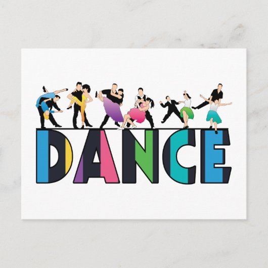 Carte Postale Fun & Colorful Striped Dancers Dance (Devant)