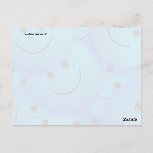 Carte Postale Fun Cool Happy Blue Faces (Dos)