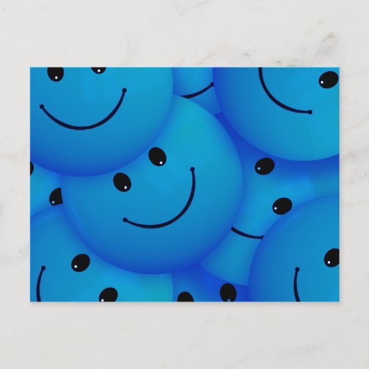Carte Postale Fun Cool Happy Blue Faces (Devant)