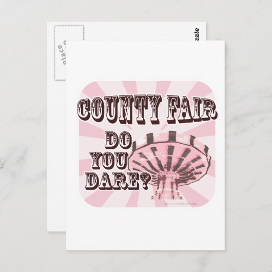 Carte Postale Fun County Fair Slogan (Devant / Derrière)