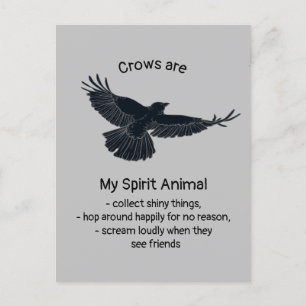 Carte Postale Fun Crows Bird Spirit Animal Humour Citation Totem