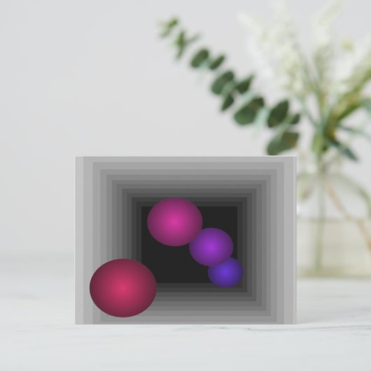 Carte Postale Fun de couleur 3D Illusion optique Infinité sphère (Debout devant)