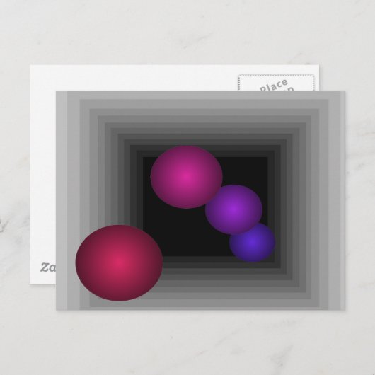 Carte Postale Fun de couleur 3D Illusion optique Infinité sphère (Devant / Derrière)