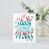 Carte Postale Fun Décembre Saison d'hiver Eggnog Citation Word A (Debout devant)