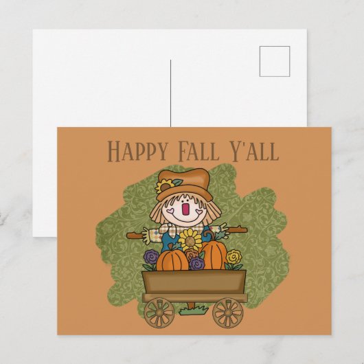 Carte Postale fun Fall Seasonal scarrow ajouter du texte (Devant / Derrière)