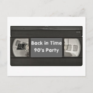 Carte Postale Fun Flash Back VHS Invitation de la partie