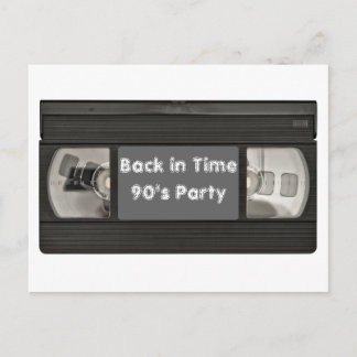 Carte Postale Fun Flash Back VHS Invitation de la partie