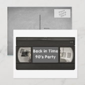 Carte Postale Fun Flash Back VHS Invitation de la partie (Devant / Derrière)