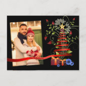 Carte Postale Fun Floral Art Moderne Arbre de Noël Photo (Devant)