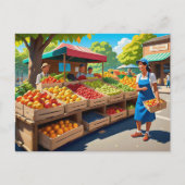 Carte Postale Fun fresh fruit vendors (Devant)