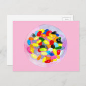 Carte Postale Fun gelée bonbons haricots aquarelle (Devant / Derrière)