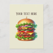 Carte Postale Fun Hamburger add message business name (Devant)