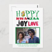 Carte Postale Fun Happy Kwanzaa LOVE JOY (Devant / Derrière)