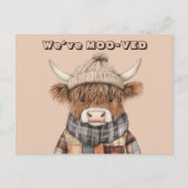 Carte Postale Fun Highland Cow Cream Nouvelle adresse (Devant)