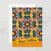 Carte Postale Fun joyeux fleur puissance hippie anniversaire CC0 (Devant / Derrière)