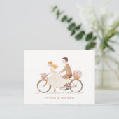Carte Postale Fun mignon couple romantique main dessiné mariage (Debout devant)