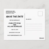 Carte Postale Fun Modern Comic Book Save the Date Mariage (Dos)