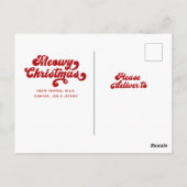 Carte Postale Fun Moderne Meowy Typographie de Noël Photo (Dos)