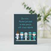 Carte Postale Fun Nurse Doctor Stab Personnes Sharp Objets Citat (Debout devant)