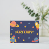 Carte Postale Fun personnalisé - Planète illustrée bleue (Debout devant)