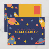 Carte Postale Fun personnalisé - Planète illustrée bleue (Devant / Derrière)