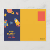 Carte Postale Fun personnalisé - Planète illustrée bleue (Dos)