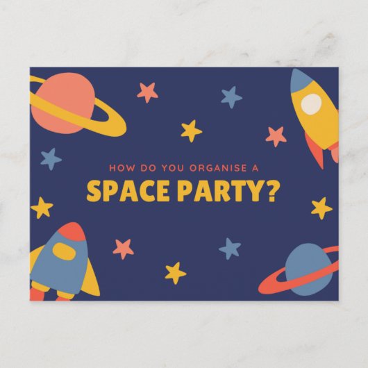 Carte Postale Fun personnalisé - Planète illustrée bleue (Devant)