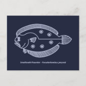 Carte Postale Fun Poisson Fun Flounder dans le violet clair sur  (Devant)
