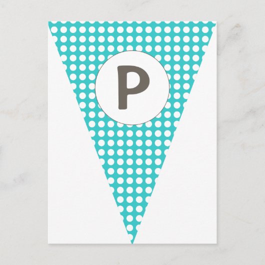 Carte Postale Fun Polkadot Turquoise personnalisable Drapeau Bun (Devant)